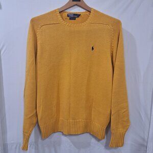 Polo Ralph Lauren Men XL Yellow Gold Cotton Crewneck Sweater Vintage